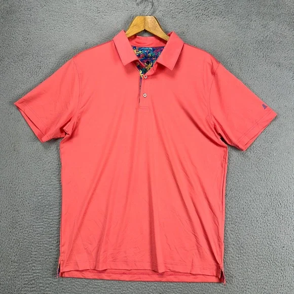 Chubbies‎ Mens Performance Polo Shirt Large Pink Golf Athletic